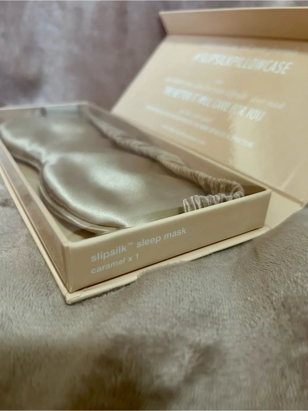 NWT Slip Pure Silk Sleep Mask Sealed In Box - Caramel